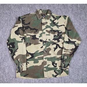 Codet Camo Flannel Shirt Mens Large Green Woodland Camouflage Heavy Fleece